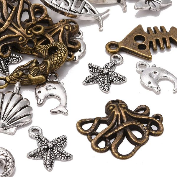 PandaHall Tibetan Style Alloy Pendants, Marine Organism Shapes, Mixed Color, 12~49x7.5~43.5x1.5~4.5mm, Hole: 1.5~7.5mm Alloy Mixed Shapes
PandaHall Tibetan Style Alloy Pendants, Marine Organism Shapes, Mixed Color, 12~49x7.5~43.5x1.5~4.5mm, Hole: 1.5~7.5mm Alloy Mixed Shapes