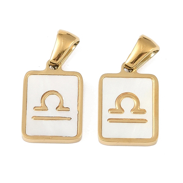 PandaHall Constellations Natural White Shell Pendants, Ion Plating(IP) 304 Stainless Steel Rectangle Charms, Real 18K Gold Plated, Libra...
PandaHall Constellations Natural White Shell Pendants, Ion Plating(IP) 304 Stainless Steel Rectangle Charms, Real 18K Gold Plated, Libra...