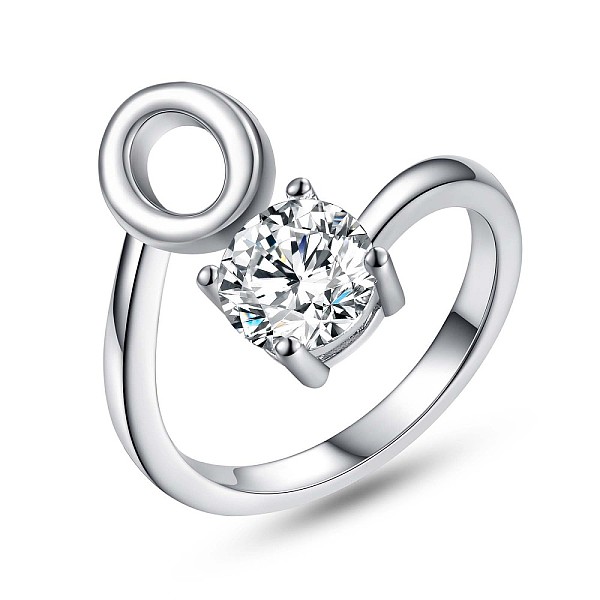 PandaHall Rhodium Plated 925 Sterling Silver Initial Letter Open Cuff Ring, Clear Cubic Zirconia Ring for Women, Platinum, Letter.O, US Size...
PandaHall Rhodium Plated 925 Sterling Silver Initial Letter Open Cuff Ring, Clear Cubic Zirconia Ring for Women, Platinum, Letter.O, US Size...