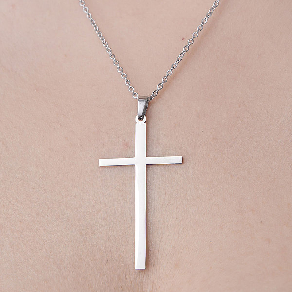 PandaHall 201 Stainless Steel Cross Pendant Necklace, Stainless Steel Color, 17.72 inch(45cm) 201 Stainless Steel Cross
PandaHall 201 Stainless Steel Cross Pendant Necklace, Stainless Steel Color, 17.72 inch(45cm) 201 Stainless Steel Cross