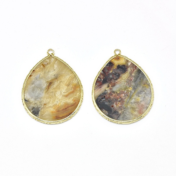 PandaHall Natural Crazy Agate Pendants, with Brass Findings, teardrop, Golden, 44~45x34~35x2mm, Hole: 2mm Crazy Agate Teardrop
PandaHall Natural Crazy Agate Pendants, with Brass Findings, teardrop, Golden, 44~45x34~35x2mm, Hole: 2mm Crazy Agate Teardrop