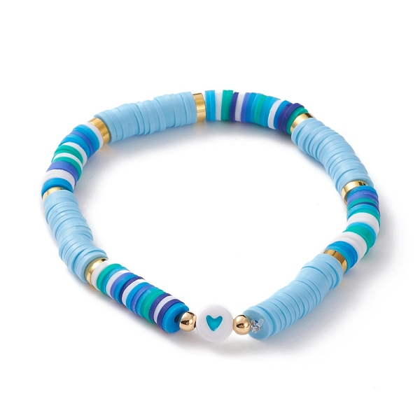 PandaHall Polymer Clay Heishi Beads Stretch Bracelets, with Acrylic Enamel Heart Beads and Brass Beads, Light Sky Blue, Inner Diameter...
PandaHall Polymer Clay Heishi Beads Stretch Bracelets, with Acrylic Enamel Heart Beads and Brass Beads, Light Sky Blue, Inner Diameter...
