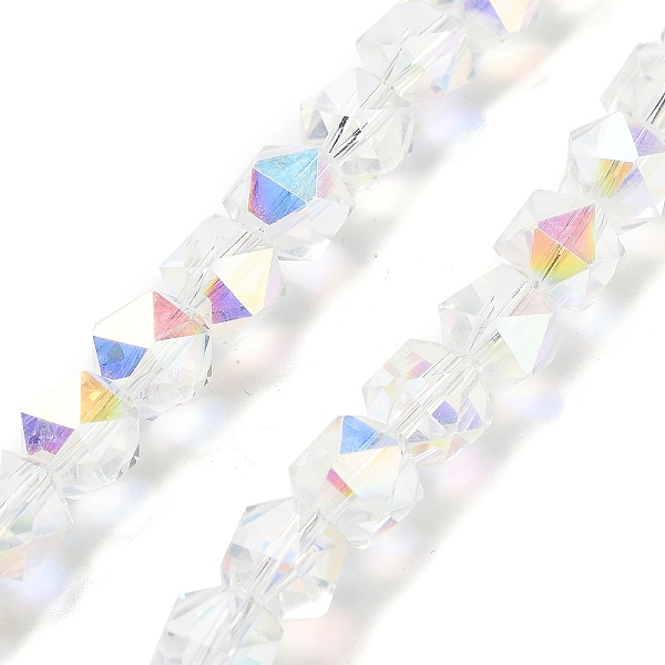 PandaHall Electroplate Glass Beads Strands, AB Color Plated, Polygon, Clear AB, 9x9x9mm, Hole: 1.4mm, about 60pcs/strand, 22.44''(57cm)..., White
PandaHall Electroplate Glass Beads Strands, AB Color Plated, Polygon, Clear AB, 9x9x9mm, Hole: 1.4mm, about 60pcs/strand, 22.44''(57cm)..., White
