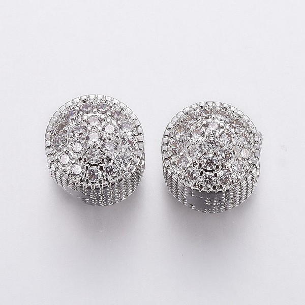 PandaHall Brass Micro Pave Cubic Zirconia European Beads, Large Hole Beads, Flat Round, Clear, Platinum, 11x10mm, Hole: 4.5mm Brass+Cubic...
PandaHall Brass Micro Pave Cubic Zirconia European Beads, Large Hole Beads, Flat Round, Clear, Platinum, 11x10mm, Hole: 4.5mm Brass+Cubic...