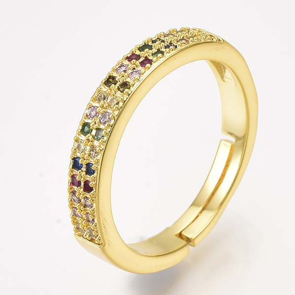 PandaHall Adjustable Brass Micro Pave Cubic Zirconia Finger Rings, Colorful, Size 7, 17mm Brass+Cubic Zirconia
PandaHall Adjustable Brass Micro Pave Cubic Zirconia Finger Rings, Colorful, Size 7, 17mm Brass+Cubic Zirconia