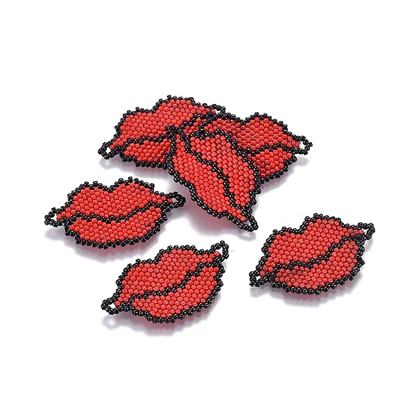 PandaHall MIYUKI & TOHO Handmade Japanese Seed Beads Links, Loom Pattern, Lip, Red, 20~21x35~36x1.6mm, Hole: 1.8mm Glass Lip Red
PandaHall MIYUKI & TOHO Handmade Japanese Seed Beads Links, Loom Pattern, Lip, Red, 20~21x35~36x1.6mm, Hole: 1.8mm Glass Lip Red