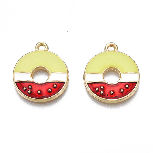 PandaHall Rack Plating Alloy Enamel Pendants, Light Gold, Cadmium Free & Nickel Free & Lead Free, Doughnut, Red, 19.5x16x2mm, Hole: 1.6mm...
PandaHall Rack Plating Alloy Enamel Pendants, Light Gold, Cadmium Free & Nickel Free & Lead Free, Doughnut, Red, 19.5x16x2mm, Hole: 1.6mm...