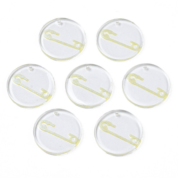 PandaHall Transparent Resin Pendants, with Glitter Powder, Flat Round with Pin, Yellow, 24.5x2.5~3mm, Hole: 1.4mm Resin Flat Round Yellow
PandaHall Transparent Resin Pendants, with Glitter Powder, Flat Round with Pin, Yellow, 24.5x2.5~3mm, Hole: 1.4mm Resin Flat Round Yellow