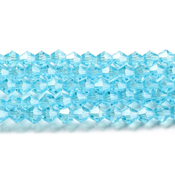 PandaHall Transparent Electroplate Glass Beads Strands, Pearl Luster Plated, Faceted, Bicone, Light Sky Blue, 3x2.5mm, Hole: 0.7mm, about...
PandaHall Transparent Electroplate Glass Beads Strands, Pearl Luster Plated, Faceted, Bicone, Light Sky Blue, 3x2.5mm, Hole: 0.7mm, about...