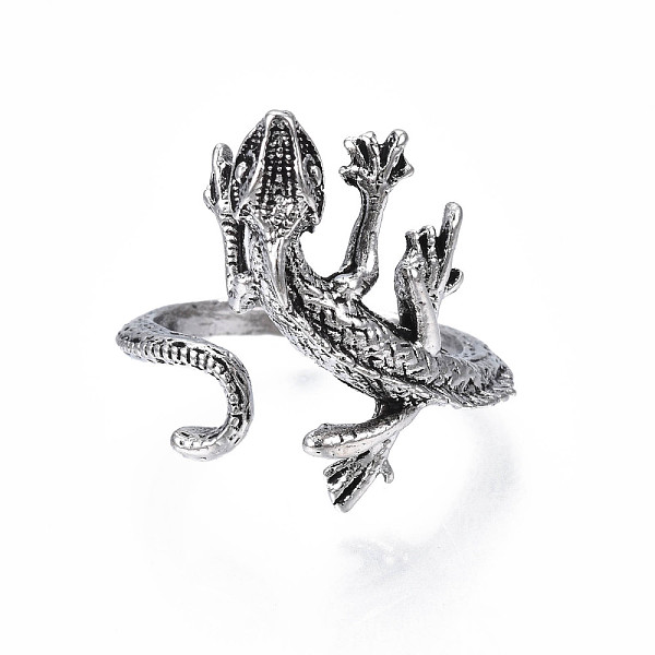 PandaHall Alloy Lizard Open Cuff Ring for Women, Cadmium Free & Lead Free, Antique Silver, US Size 7 3/4(17.9mm) Alloy
PandaHall Alloy Lizard Open Cuff Ring for Women, Cadmium Free & Lead Free, Antique Silver, US Size 7 3/4(17.9mm) Alloy