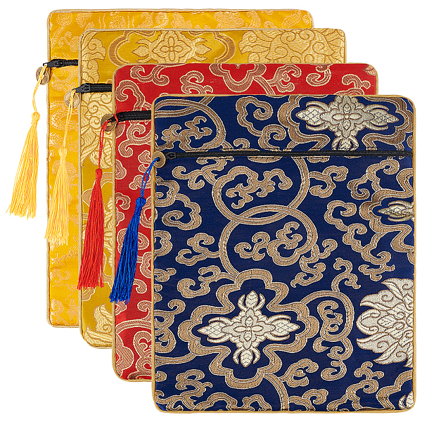 PandaHall AHADERMAKER 4Pcs 4 Colors Ethnic Style Silk Sutra Book Zipper Pouch, Scripture Storage Tassel Bags, Rectangle with Flower Pattern..., Multicolor
PandaHall AHADERMAKER 4Pcs 4 Colors Ethnic Style Silk Sutra Book Zipper Pouch, Scripture Storage Tassel Bags, Rectangle with Flower Pattern..., Multicolor