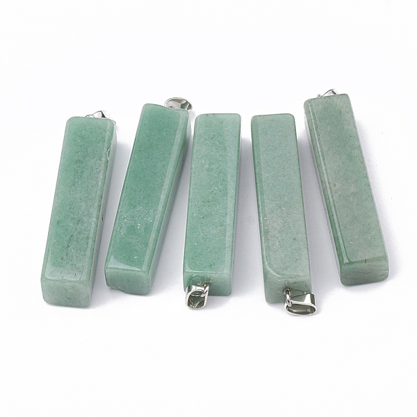 PandaHall Natural Green Aventurine Big Pendants, with Platinum Tone Iron Clasps, Cuboid, 52~55x12~13x12~13mm, Hole: 7x4mm Aventurine Cuboid
PandaHall Natural Green Aventurine Big Pendants, with Platinum Tone Iron Clasps, Cuboid, 52~55x12~13x12~13mm, Hole: 7x4mm Aventurine Cuboid