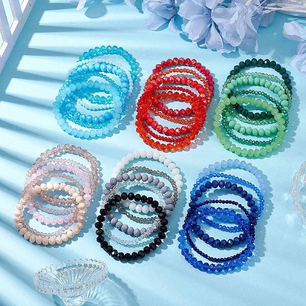 PandaHall 30Pcs 30 Styles Faceted Round Glass Beaded Stretch Bracelet Sets, Stackable Bracelets for Women Men, Mixed Color, 2~2-1/8 inch..., Multicolor
PandaHall 30Pcs 30 Styles Faceted Round Glass Beaded Stretch Bracelet Sets, Stackable Bracelets for Women Men, Mixed Color, 2~2-1/8 inch..., Multicolor