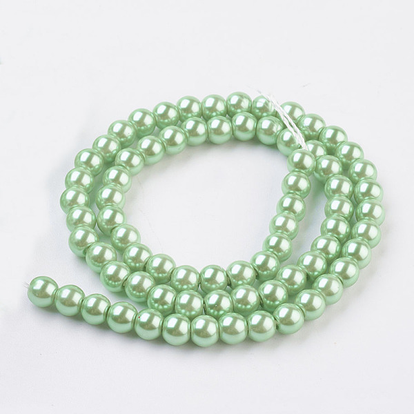 PandaHall Eco-Friendly Dyed Glass Pearl Bead Strands, Round, Cotton Cord Threaded, Spring Green, 6mm, Hole: 1.2~1.5mm, about 70pcs/strand... 
PandaHall Eco-Friendly Dyed Glass Pearl Bead Strands, Round, Cotton Cord Threaded, Spring Green, 6mm, Hole: 1.2~1.5mm, about 70pcs/strand...