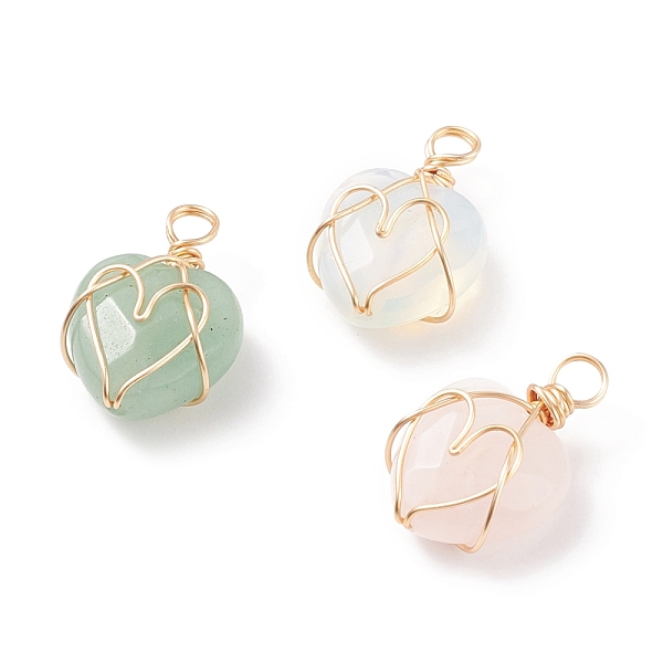 PandaHall Natural & Synthetic Gemstone Pendants, Twisted with Golden Tone Copper Wire, Facted, Heart, 23x15x8.5mm, Hole: 3mm Mixed Stone...
PandaHall Natural & Synthetic Gemstone Pendants, Twisted with Golden Tone Copper Wire, Facted, Heart, 23x15x8.5mm, Hole: 3mm Mixed Stone...