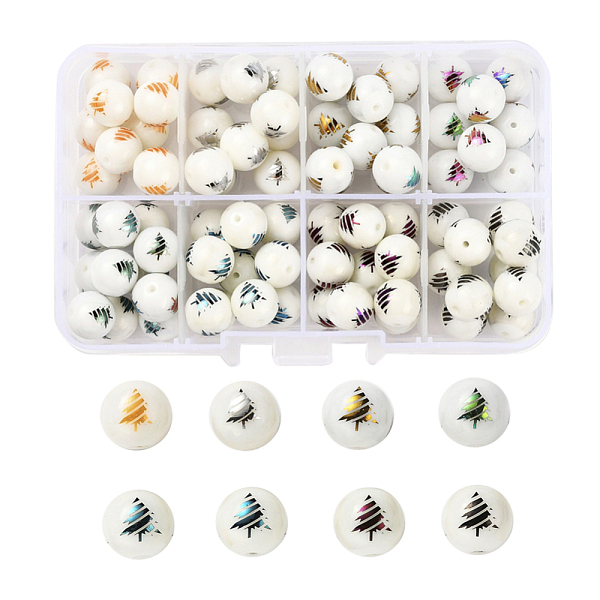 PandaHall 80Pcs 8 Colors Christmas Opaque Glass Beads, Round with Electroplate Christmas Tree Pattern, Mixed Color, 10mm, Hole: 1.2mm Glass...
PandaHall 80Pcs 8 Colors Christmas Opaque Glass Beads, Round with Electroplate Christmas Tree Pattern, Mixed Color, 10mm, Hole: 1.2mm Glass...