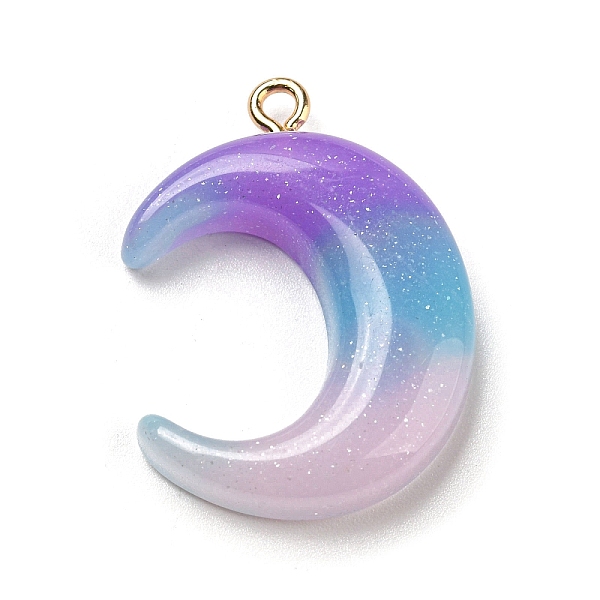 PandaHall Gradient Color Resin Pendants, with Glitter Powder and Golden Tone Iron Loop, Moon, 29x21.5x5.5mm, Hole: 1.7mm Iron+Resin Moon
PandaHall Gradient Color Resin Pendants, with Glitter Powder and Golden Tone Iron Loop, Moon, 29x21.5x5.5mm, Hole: 1.7mm Iron+Resin Moon