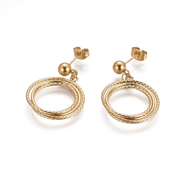 PandaHall 304 Stainless Steel Dangle Stud Earrings, Hypoallergenic Earrings, with Ear Nuts/Earring Back, Ring, Golden, 30mm, Pin: 0.6mm...
PandaHall 304 Stainless Steel Dangle Stud Earrings, Hypoallergenic Earrings, with Ear Nuts/Earring Back, Ring, Golden, 30mm, Pin: 0.6mm...