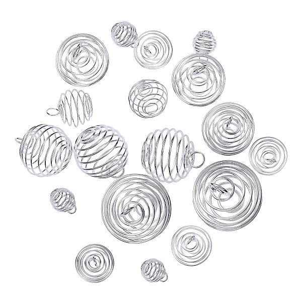 PandaHall 40Pcs 4 Sizes Iron Wire Pendants, Spiral Bead Cage Pendants, Round, Silver, 15x14mm, Hole: 5mm, 10pcs/size Iron Round
PandaHall 40Pcs 4 Sizes Iron Wire Pendants, Spiral Bead Cage Pendants, Round, Silver, 15x14mm, Hole: 5mm, 10pcs/size Iron Round