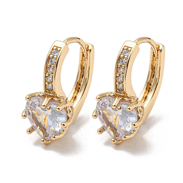 PandaHall Brass with Clear Cubic Zirconia Hoop Earrings, Heart, Light Gold, 18x9mm Brass Heart
PandaHall Brass with Clear Cubic Zirconia Hoop Earrings, Heart, Light Gold, 18x9mm Brass Heart