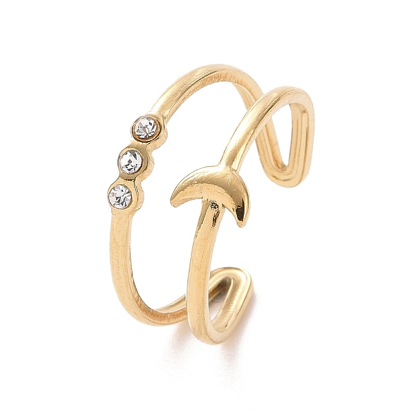 PandaHall Clear Cubic Zirconia Crescent Moon Open Cuff Ring, Titanium Steel Jewelry for Women, Golden, Inner Diameter: 19mm Stainless...
PandaHall Clear Cubic Zirconia Crescent Moon Open Cuff Ring, Titanium Steel Jewelry for Women, Golden, Inner Diameter: 19mm Stainless...