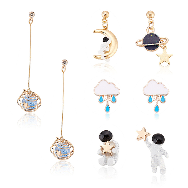 PandaHall ANATTASOUL 4 Pairs 4 Style Spaceman & Moon & Star Alloy Enamel Stud Earrings Set, Brass Cage Drop Earrings for Women, Mixed Color..., Multicolor
PandaHall ANATTASOUL 4 Pairs 4 Style Spaceman & Moon & Star Alloy Enamel Stud Earrings Set, Brass Cage Drop Earrings for Women, Mixed Color..., Multicolor