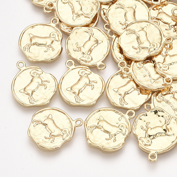 PandaHall Brass Pendants, Flat Round with Constellations, Real 18K Gold Plated, Aries, 16x14x1~1.5mm, Hole: 1mm Brass Aries
PandaHall Brass Pendants, Flat Round with Constellations, Real 18K Gold Plated, Aries, 16x14x1~1.5mm, Hole: 1mm Brass Aries