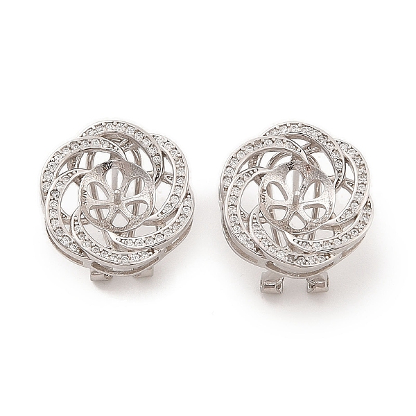 PandaHall 925 Sterling Silver Micro Pave Cubic Zirconia Earring Settings Findings, for Half Drilled Beads, Flower, Real Platinum Plated...
PandaHall 925 Sterling Silver Micro Pave Cubic Zirconia Earring Settings Findings, for Half Drilled Beads, Flower, Real Platinum Plated...
