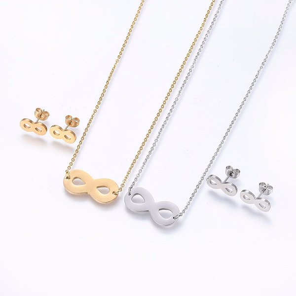 PandaHall 304 Stainless Steel Jewelry Sets, Stud Earrings and Pendant Necklaces, Infinity, Mixed Color, Necklace: 18.9 inch(48cm), Stud..., Multicolor
PandaHall 304 Stainless Steel Jewelry Sets, Stud Earrings and Pendant Necklaces, Infinity, Mixed Color, Necklace: 18.9 inch(48cm), Stud..., Multicolor