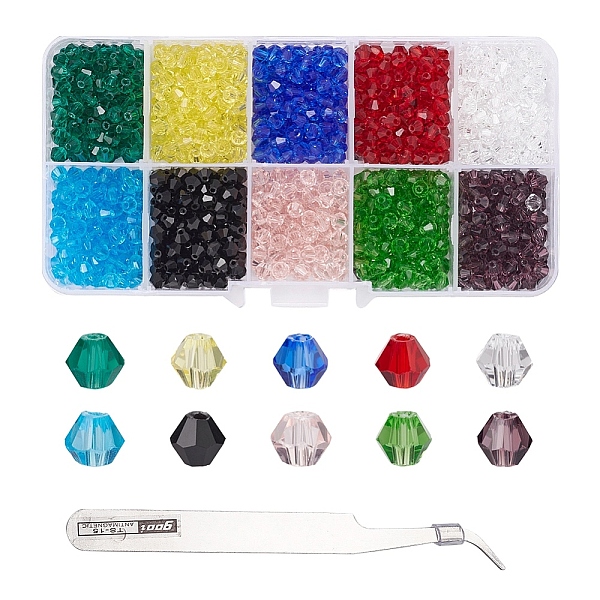 PandaHall DIY Jewelry Making Kits, Including Faceted Bicone Glass Beads, 1500Pcs 10 Style, Curved Tip 410 Stainless Steel Pointed Tweezers..., Multicolor
PandaHall DIY Jewelry Making Kits, Including Faceted Bicone Glass Beads, 1500Pcs 10 Style, Curved Tip 410 Stainless Steel Pointed Tweezers..., Multicolor