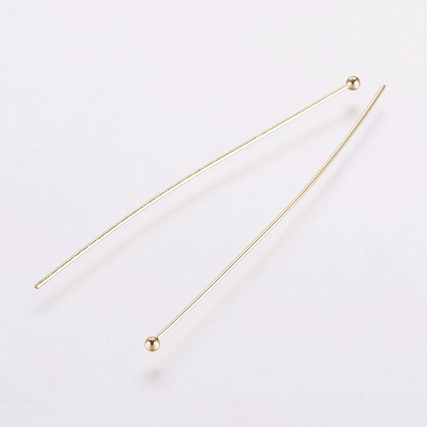 PandaHall Rack Plating Brass Ball Head pins, Long-Lasting Plated, Electroplated, Golden, 50x0.5mm, 24 Gauge, Head: 2mm Brass
PandaHall Rack Plating Brass Ball Head pins, Long-Lasting Plated, Electroplated, Golden, 50x0.5mm, 24 Gauge, Head: 2mm Brass