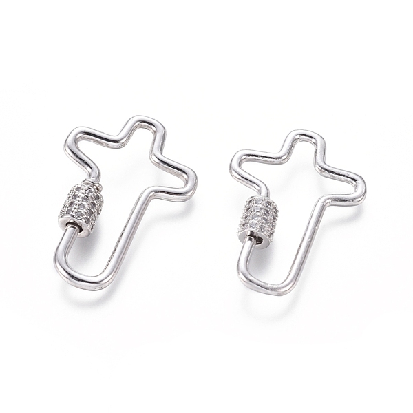 PandaHall Brass Micro Pave Cubic Zirconia Screw Carabiner Lock Charms, for Necklaces Making, Cross, Platinum, 30x21x2mm Brass+Cubic Zirconia..., Clear
PandaHall Brass Micro Pave Cubic Zirconia Screw Carabiner Lock Charms, for Necklaces Making, Cross, Platinum, 30x21x2mm Brass+Cubic Zirconia..., Clear