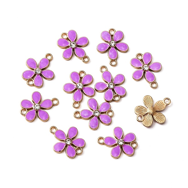 PandaHall Zinc Alloy Enamel Links Connectors, with Crystal Rhinestones, Golden, Flower, Medium Orchid, 15.5x19.5x3mm, Hole: 2mm Alloy..., Clear
PandaHall Zinc Alloy Enamel Links Connectors, with Crystal Rhinestones, Golden, Flower, Medium Orchid, 15.5x19.5x3mm, Hole: 2mm Alloy..., Clear