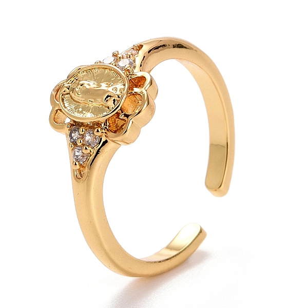 PandaHall Flower with Virgin Mary Cubic Zirconia Cuff Ring, Real 18K Gold Plated Brass Open Ring for Women, Lead Free & Cadmium Free, Clear...
PandaHall Flower with Virgin Mary Cubic Zirconia Cuff Ring, Real 18K Gold Plated Brass Open Ring for Women, Lead Free & Cadmium Free, Clear...
