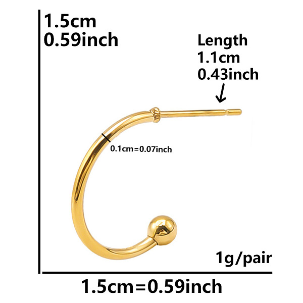 PandaHall Stylish Irregular Stainless Steel Half Hoop Stud Earrings for Women, Golden Stainless Steel
PandaHall Stylish Irregular Stainless Steel Half Hoop Stud Earrings for Women, Golden Stainless Steel