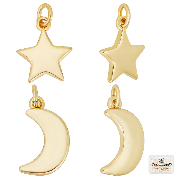 PandaHall Beebeecraft 20Pcs 2 Style Star and Moon Charms 18K Gold Plated Crescent Moon Dangle Pendants with Jump Ring for DIY Jewelry Making...
PandaHall Beebeecraft 20Pcs 2 Style Star and Moon Charms 18K Gold Plated Crescent Moon Dangle Pendants with Jump Ring for DIY Jewelry Making...