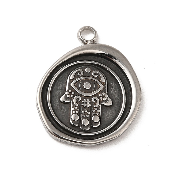 PandaHall 304 Stainless Steel Pendants, Flat Round with Hamsa Hand Pattern Charm, Antique Silver, 18x15x1.5mm, Hole: 1.8mm 304 Stainless...
PandaHall 304 Stainless Steel Pendants, Flat Round with Hamsa Hand Pattern Charm, Antique Silver, 18x15x1.5mm, Hole: 1.8mm 304 Stainless...