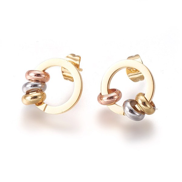 PandaHall 304 Stainless Steel Stud Earrings, Hypoallergenic Earrings, Ring, Mixed Color, 15x13x6mm, Pin: 1mm 304 Stainless Steel Multicolor
PandaHall 304 Stainless Steel Stud Earrings, Hypoallergenic Earrings, Ring, Mixed Color, 15x13x6mm, Pin: 1mm 304 Stainless Steel Multicolor