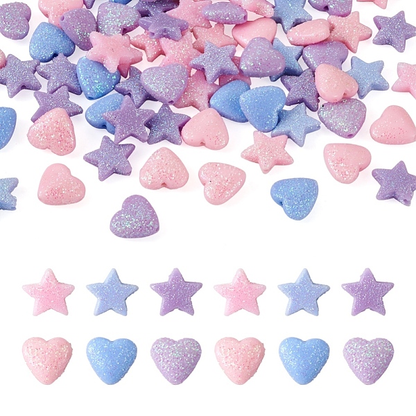 PandaHall Beadthoven 120Pcs 3 Color Opaque Acrylic Beads, with Glitter Powder, Heart & Star, Mixed Color, 12.5~13.5x13.5~14.5x4~6mm, hole..., Multicolor
PandaHall Beadthoven 120Pcs 3 Color Opaque Acrylic Beads, with Glitter Powder, Heart & Star, Mixed Color, 12.5~13.5x13.5~14.5x4~6mm, hole..., Multicolor