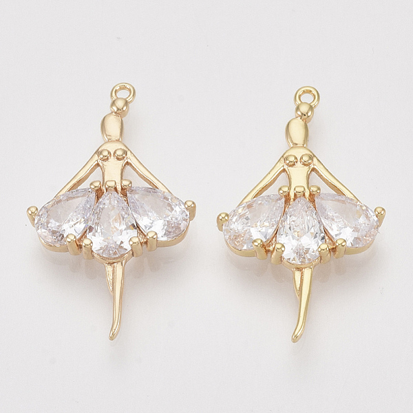 PandaHall Brass Micro Pave Cubic Zirconia Pendants, Dancer, Clear, Nickel Free, Real 18K Gold Plated, 23.5x9x3mm, Hole: 0.9mm Brass+Cubic...
PandaHall Brass Micro Pave Cubic Zirconia Pendants, Dancer, Clear, Nickel Free, Real 18K Gold Plated, 23.5x9x3mm, Hole: 0.9mm Brass+Cubic...