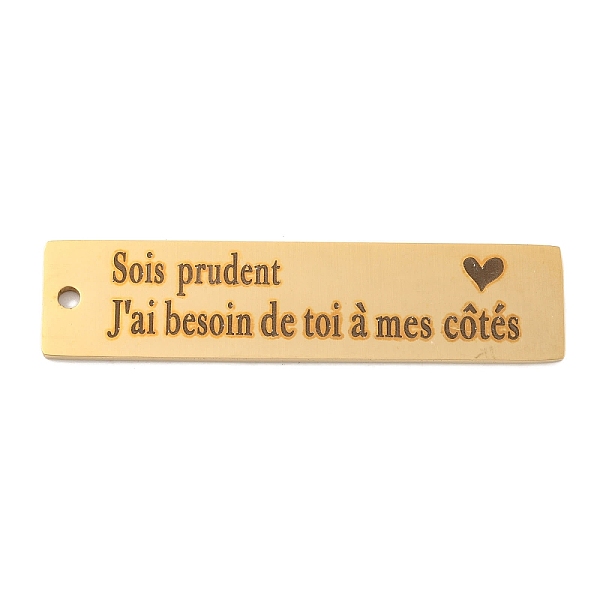 PandaHall Vacuum Plating 201 Stainless Steel Big Pendants, Rectangle with Heart Charms, Real 18K Gold Plated, 50x12x1.5mm, Hole: 2mm 201...
PandaHall Vacuum Plating 201 Stainless Steel Big Pendants, Rectangle with Heart Charms, Real 18K Gold Plated, 50x12x1.5mm, Hole: 2mm 201...