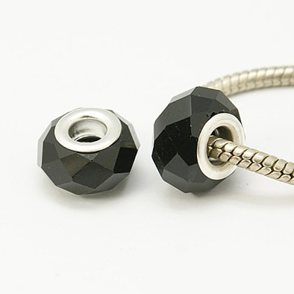 PandaHall Silver Color Black Fascinating Faceted Glass Beads Fit European Jewelry Charm Bracelets & Necklace, about 14mm wide, 9mm long...
PandaHall Silver Color Black Fascinating Faceted Glass Beads Fit European Jewelry Charm Bracelets & Necklace, about 14mm wide, 9mm long...