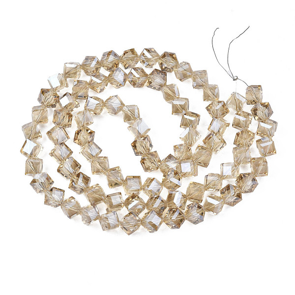 PandaHall Electroplate Transparent Glass Beads Strands, , Faceted, Diagonal Cube Beads, BurlyWood, 8.5x9.5x9.5mm, Hole: 1.5mm, about..., Orange
PandaHall Electroplate Transparent Glass Beads Strands, , Faceted, Diagonal Cube Beads, BurlyWood, 8.5x9.5x9.5mm, Hole: 1.5mm, about..., Orange