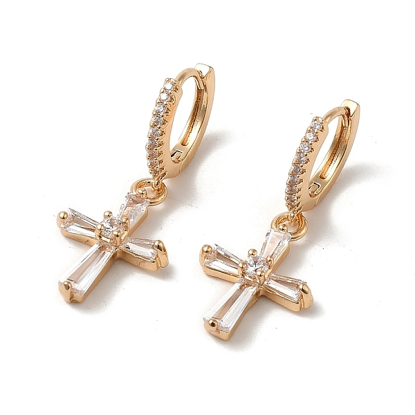 PandaHall Brass Micro Pave Cubic Zirconia Dangle Hoop Earrings for Women, Cross, Light Gold, 29x12mm Brass Cross Clear
PandaHall Brass Micro Pave Cubic Zirconia Dangle Hoop Earrings for Women, Cross, Light Gold, 29x12mm Brass Cross Clear