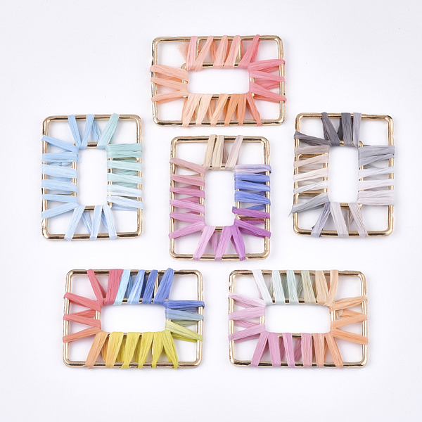 PandaHall Handmade Raffia Woven Linking Rings/Pendants, with Alloy Findings, Rectangle, Golden, Mixed Color, 50x37x3mm Raffia Rectangle..., Multicolor
PandaHall Handmade Raffia Woven Linking Rings/Pendants, with Alloy Findings, Rectangle, Golden, Mixed Color, 50x37x3mm Raffia Rectangle..., Multicolor