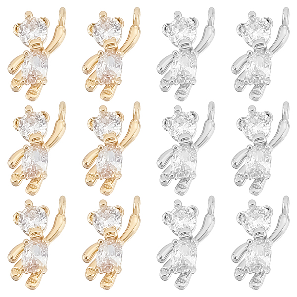 PandaHall SUNNYCLUE 12Pcs 2 Style Brass Cubic Zirconia Charms, Bear, Clear, Real Gold Plated & Real Platinum Plated, 12x6x3mm, Hole: 1mm...
PandaHall SUNNYCLUE 12Pcs 2 Style Brass Cubic Zirconia Charms, Bear, Clear, Real Gold Plated & Real Platinum Plated, 12x6x3mm, Hole: 1mm...