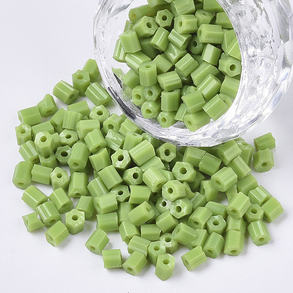 PandaHall 6/0 Two Cut Glass Seed Beads, Hexagon, Opaque Colours, Lime Green, 3.5~5x3.5~4mm, Hole: 1mm, about 4500pcs/bag Glass Green
PandaHall 6/0 Two Cut Glass Seed Beads, Hexagon, Opaque Colours, Lime Green, 3.5~5x3.5~4mm, Hole: 1mm, about 4500pcs/bag Glass Green
