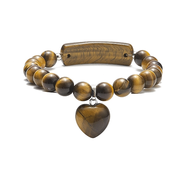 PandaHall Natural Tiger Eye Beaded Bracelets, Heart Shape Pendant Bracelet, for Women, 3/8 inch(0.85cm), Inner Diameter: 2-1/8 inch(5.5cm)...
PandaHall Natural Tiger Eye Beaded Bracelets, Heart Shape Pendant Bracelet, for Women, 3/8 inch(0.85cm), Inner Diameter: 2-1/8 inch(5.5cm)...