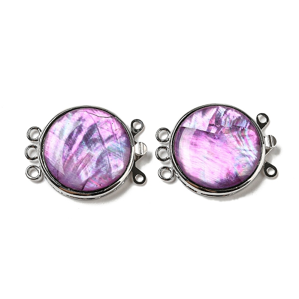 PandaHall Shell Dyeing Box Clasp, with Alloy Loops, Flat Round, Violet, 29.5x23.5x6~6.5mm, Hole: 2mm Shell Flat Round Purple
PandaHall Shell Dyeing Box Clasp, with Alloy Loops, Flat Round, Violet, 29.5x23.5x6~6.5mm, Hole: 2mm Shell Flat Round Purple