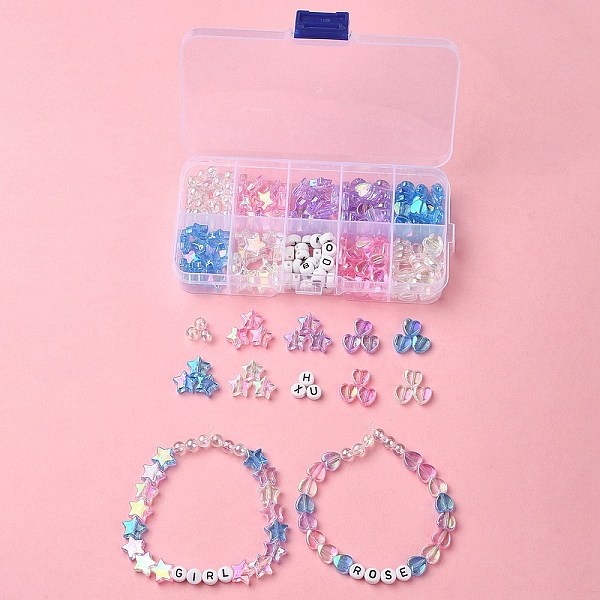 PandaHall DIY Bracelet Making Kits, Including Acrylic Beads, Elastic Thread, Heart & Letter & Star & Round, Mixed Color, Beads: 6~10x3~4mm..., Multicolor
PandaHall DIY Bracelet Making Kits, Including Acrylic Beads, Elastic Thread, Heart & Letter & Star & Round, Mixed Color, Beads: 6~10x3~4mm..., Multicolor